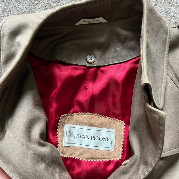 Vintage Evan Picone Taupe Trench Coat Belted Removable Lining Women’s Size Small - Picture 8 of 16